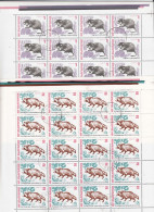 BULGARIA 1973 - Wild Animals In Sheets Of 25 Stamps(5x5), Used(O), Mi-Nr. 2248/53(3 Scan) - Oblitérés