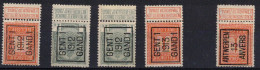 BELGIQUE  Préos    N° 53 + 108 - Typos 1912-14 (Lion)