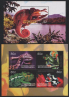 Mikronesien 2003 - Mi-Nr. 1496-1499 & Block 131 ** - MNH - Reptilien - Amphibien - Micronesia