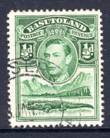 Basutoland 1938 KGVI Crocodile & Mountains - ½d Green Used (SG 18) - Timbres-taxe