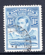 Basutoland 1938 KGVI Crocodile & Mountains - 1½d Light Blue Used (SG 20) - 1933-1964 Kolonie Van De Kroon