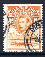 Basutoland 1938 KGVI Crocodile & Mountains - 6d Orange-yellow Used (SG 24) - 1933-1964 Kolonie Van De Kroon