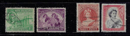 NEW ZEALAND 1946,1955 PARLIAMENT HOUSE,ROYAL FAMILY,THE QUEEN  SCOTT #248,250,297,303 USED - Oblitérés