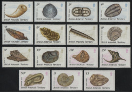 BAT / Brit. Antarktis 1990 - Mi-Nr. 156-170 ** - MNH - Fossilien / Fossils (III) - Unused Stamps