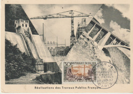 Cpsm 10x15.COLOMBIE.Barrage D'ANCJICAYA  Réalisation Des Travaux Publics Français . 1er Jour D'Emission 20/06/1957 - Colombia