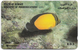 Kuwait - (GPT) - Fish Chaetodon Melapterus - 39KWTC (Normal 0, Rounded Top '3') - 1997, Used - Koweït