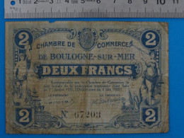 Billet De 2 FRANCS Chambre De Commerce De BOULOGNE-SUR-MER (Pas-de-Calais) Roue De La Fortune Musique Balance - Cámara De Comercio