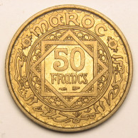 Maroc, Protectorat Français, 50 Francs 1952 (1371), Bronze-aluminium - Marruecos