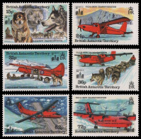 BAT / Brit. Antarktis 1994 - Mi-Nr. 215-220 ** - MNH - Flugzeug / Airplanes - Unused Stamps