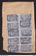 066/39 - Gare De BRUGGE BRUGES -  1 Fragment Bloc De 10 TP Armes Du Royaume 1927 , Au Verso 2 TP Gare D'APPELTERRE - Documents & Fragments
