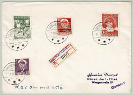 Grönland 1952, Brief Einschreiben Danmarkshavn - Düsseldorf (Deutschland) - Covers & Documents