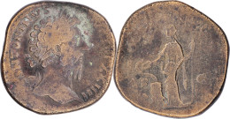 ROME - Sesterce - Marc Aurèle - 169 AD - SALUS - 28.42 G. 32.75 Mm - RIC.979 - 16-163 - The Anthonines (96 AD To 192 AD)