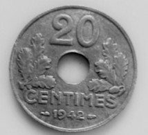 FRANCE 20 CENTIMES 1942 ZINC  N°173 D - 20 Centimes