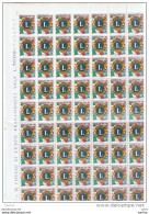 REPUBBLICA:  1967  LYONS  -  £. 50  POLICROMO  -  FOGLIO  100  N. -  SASS. 1059 - Full Sheets