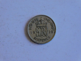 UK Grande-Bretagne 6 Six Pence 1939 Silver, Argent - H. 6 Pence