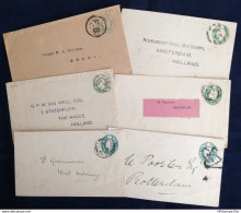 Great Britain ½ D Edward VII Postal Stationary Envelopes 1902-, Var. Sizes, Papers & Postmarks 6 Ex. All Used 2002.1805 - Lettres & Documents