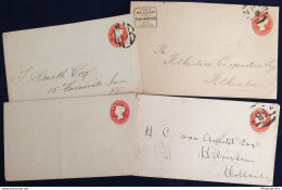 Great Britain ½ D Postal Stationary Envelopes Type 1890, Various Sizes, Paper & Postmarks 3 Ex. Used, 1 Unused 2002.1803 - Cartas & Documentos