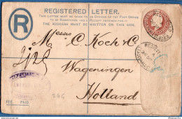 Britain 1903 Registered Envelope Edward VII Leadenhall St (London) To Wageningen Netherland153x96 Mm Type 1902 2002.1513 - Storia Postale