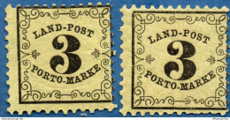 Baden Germany 1862 - 3 Kr Landpost Stück 2005.0420 - Postfris