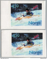 Norge, Norway 2001 Wild Water Canoeing From Sports Booklet On Top & Bottom Impe 2 Value MNH 2004.2906 - Rafting