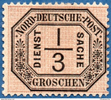 Germany, North German Confed. 1870 ⅓ Gr Innendienst MH 2010.2537 Nord Deutscher Post - Neufs