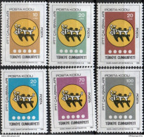 Turkey 1985 Introduction Of Postal Code System 6 Values Mi 2720-25 MNH T85-11 - Code Postal