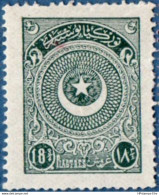 Turkey 1923 18¾ Pia Perf 13¼  MH 2011.2711  Ayyildiz First Printing - Neufs