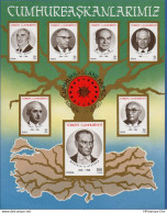 Ceskoslovakia 1987 Presidents Block MNH 2011.1826 Tree, Map, Atatürk, Inönü, Bayar, Evren, Korutürk, Sunay, Gürsel - Other & Unclassified