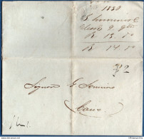 Egypt 1838, Full Letter From Aless (andria) To Cairo, Postage Due Marking "P 2" 2102.2601 Seldom Seen - Prefilatelia