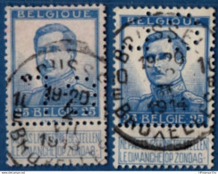 2106.1912 Belg 1912 Perfin CL On 25 C Albert With Label, 2106.1912 - 1909-34