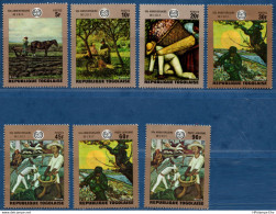 Togo 1970, ILO Labor Organisation 7 Stamps MNH 2105.2431 OIT, Paintings Klodt, Pisaaro, Rivera, Van Gogh - ILO