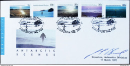 Antarctic Research - 1987 Australian Antarctic Landscapes FDC - 2111.0103 Mawson, Mac-Robertson, Casey, Wilkes Land - Faune Antarctique