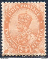 British India 1923 George V 2 A 6 P Orange MH 2301.0830 - 1911-35 King George V