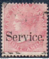 British India 1865 Victoria Service 8 A Cancelled 2301.0813 - 1858-79 Compagnie Des Indes & Gouvernement De La Reine