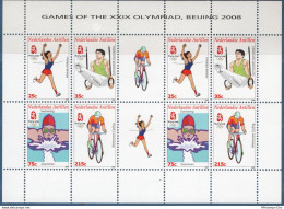Dutch Antilles 2008 Olypic Games Bejing Sheet With Tabs MNH H-08-06Sh Athletics, Swimming, Cycling - Summer 2004: Athens - Paralympic