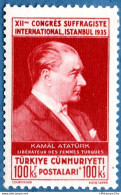 Turkey 1935 Atatürk 100 Krs MN 35-01-p Suffragette Congress Istanbul, Minimal Hingemark - Mythologie