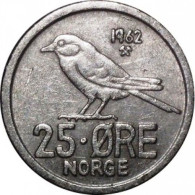 Norway - 1962 - KM 407 - 25 Öre - VF+ - Look Scans - Noorwegen