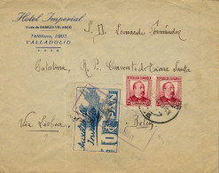 1937 VALLADOLID - BELÉN , SOBRE CIRCULADO AL CONVENTO DE TIERRA SANTA , VIA LISBOA , AUXILIO DE INVIERNO , LLEGADA - Lettres & Documents