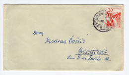 1960. YUGOSLAVIA,CROATIA,TPO 212 KOTORIBA - ZAGREB,COVER TO BELGRADE - Covers & Documents