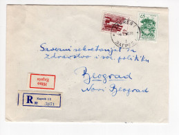 1965. YUGOSLAVIA,CROATIA,ZAGREB TO BELGRADE,RECORDED,EXPRESS,COVER,TPO 40 ZAGREB - BEOGRAD - Lettres & Documents