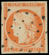 EMISSION DE 1849 - 5    40c. Orange, Obl. GROS POINTS, TB. M - 1849-1850 Ceres