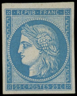 ** EMISSION DE 1849 - R4d  25c. Bleu, REIMPRESSION, TB - 1849-1850 Ceres