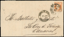 Let EMPIRE DENTELE - 23   40c. Orange, Obl. Espagnole Sur LAC De Marseille Du 28/6/63, Cachet ADMON DE CAMBIO/BARCELONA  - 1849-1876: Classic Period