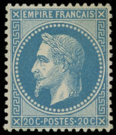 * EMPIRE LAURE - 29B  20c. Bleu, T II, Bien Centré, TB - 1863-1870 Napoleon III With Laurels