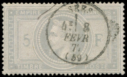 EMPIRE LAURE - 33    5f. Violet-gris, Oblitéré Càd T16 SEES 8/2/77, TB/TTB - 1863-1870 Napoleon III With Laurels