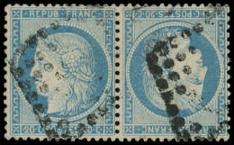 SIEGE DE PARIS - T37c 20c. Bleu, TETE BECHE, Obl. GC, TB. Br - 1870 Belagerung Von Paris