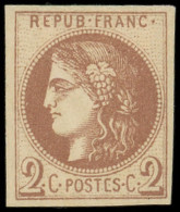 * EMISSION DE BORDEAUX - 40A   2c. Chocolat Clair, R I, Frais Et TB - 1870 Bordeaux Printing