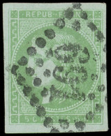EMISSION DE BORDEAUX - 42Bi  5c. Vert EMERAUDE Clair, R II, Obl. GC 691, TB - 1870 Bordeaux Printing