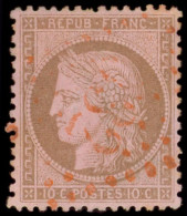 CERES DENTELE - 58   10c. Brun Sur Rose, Obl. GC ROUGE, TB - 1871-1875 Ceres