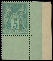 ** TYPE SAGE - 75f   5c. Vert S. Verdâtre, Cdf, Excellent Centrage, TTB - 1876-1898 Sage (Type II)